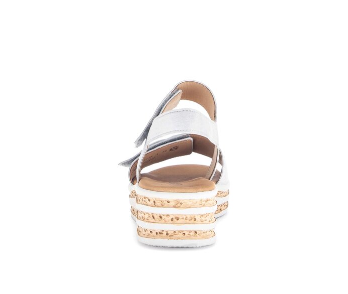 Gabor Plateau Sandale Grau - Materialmix Leder