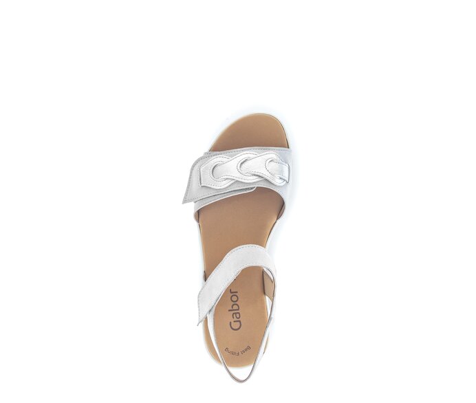 Gabor Plateau Sandale Grau - Materialmix Leder