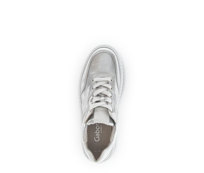 Gabor Sneaker Low Silber - Materialmix Leder