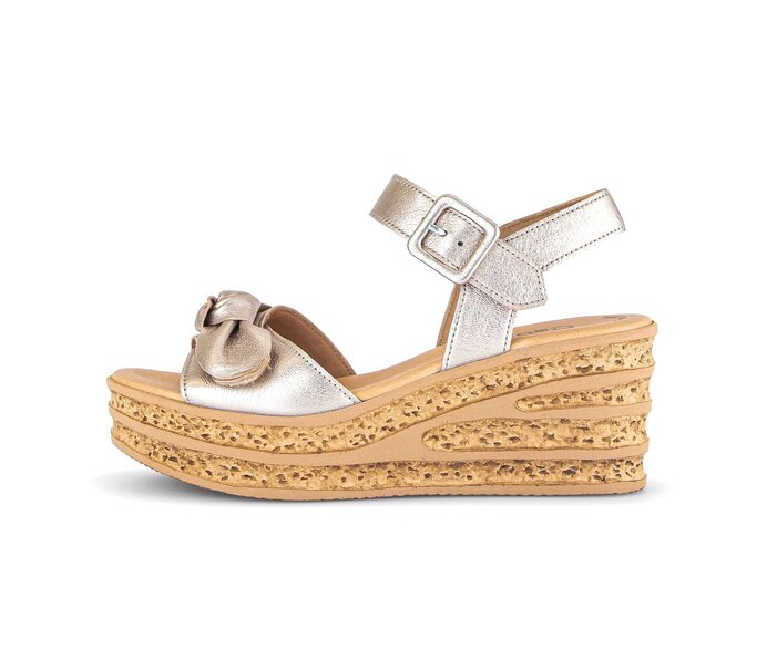 Gabor Keilsandalette Gold - Effektleder