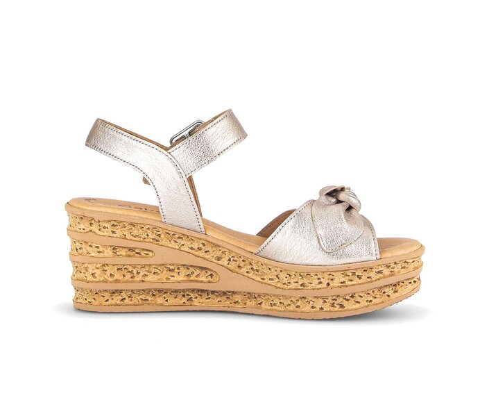 Gabor Keilsandalette Gold - Effektleder