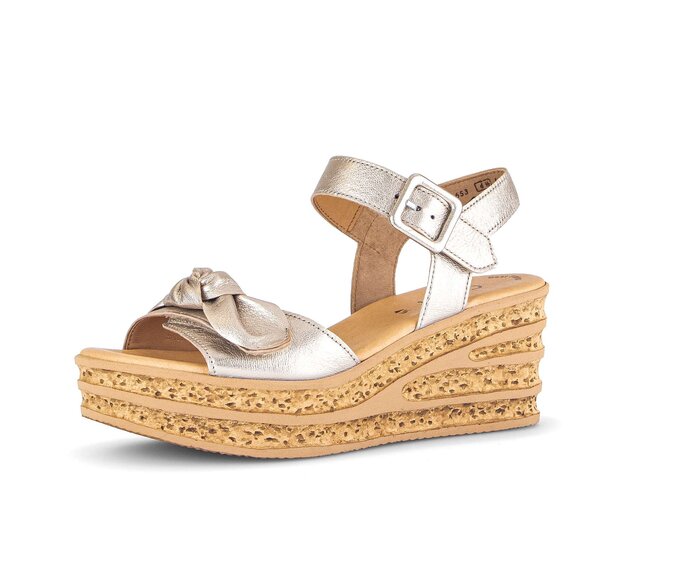 Gabor Keilsandalette Gold - Effektleder