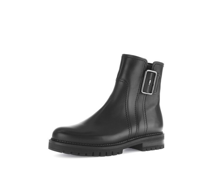 Gabor Sportliche Stiefelette Schwarz - Glattleder