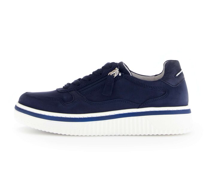 Gabor Sneaker Low Blau - Materialmix Leder