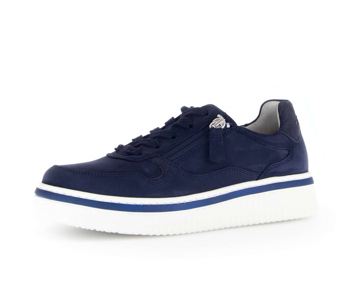 Gabor Sneaker Low Blau - Materialmix Leder