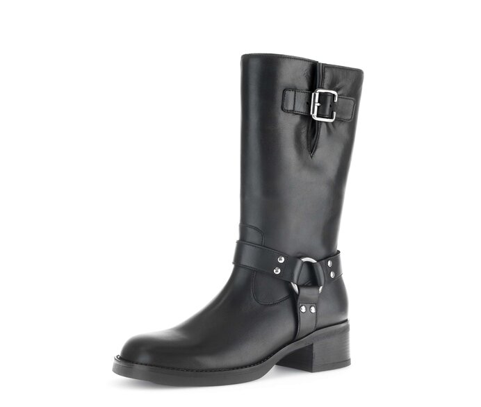 Gabor Cowboy Boots Schwarz - Glattleder