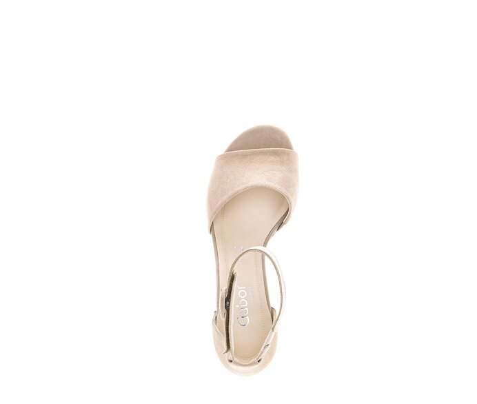 Gabor Riemchensandale Beige - Rauleder