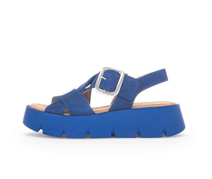 Gabor Plateau Sandale Blau - Rauleder