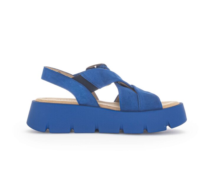 Gabor Plateau Sandale Blau - Rauleder