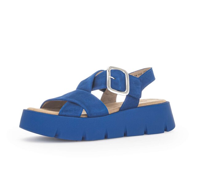 Gabor Plateau Sandale Blau - Rauleder