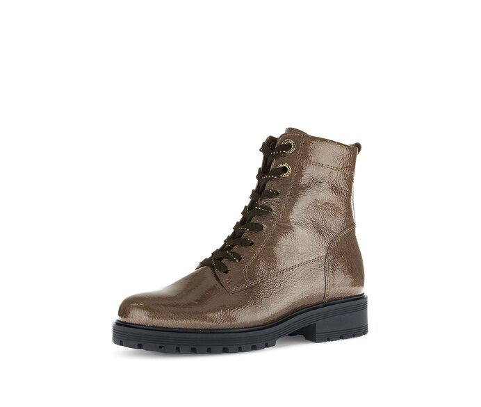 Gabor Schnürstiefelette Braun - Lackleder