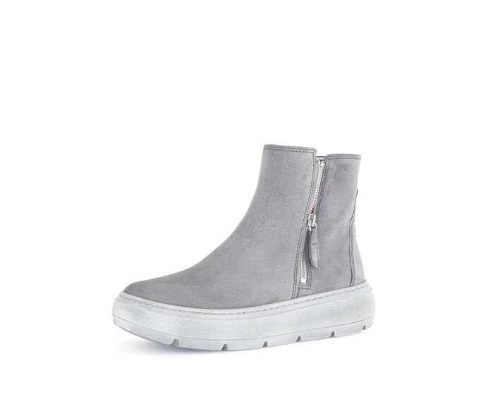 Gabor Sportliche Stiefelette Grau - Rauleder