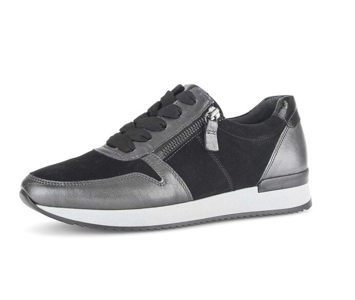 Gabor Sneaker Low Schwarz - Materialmix Leder