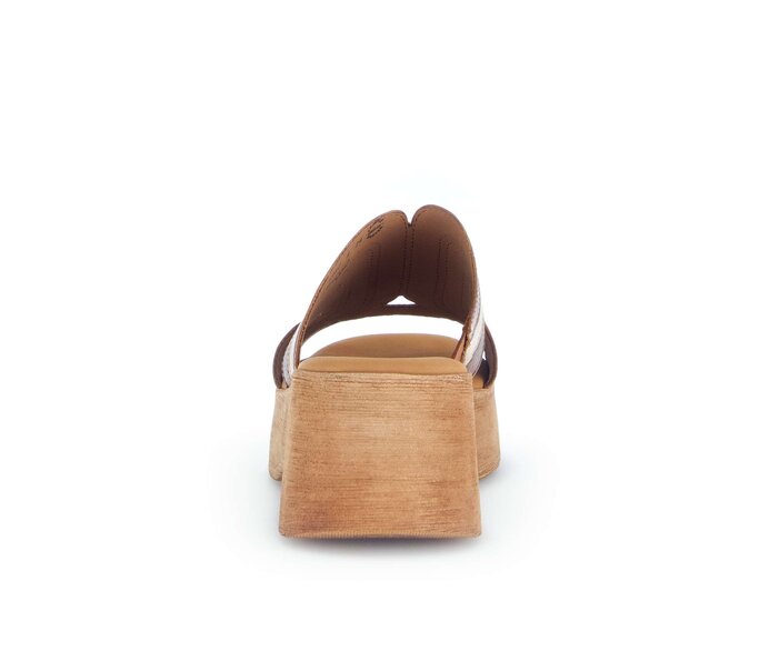 Gabor Plateau Sandale Beige - Materialmix Leder