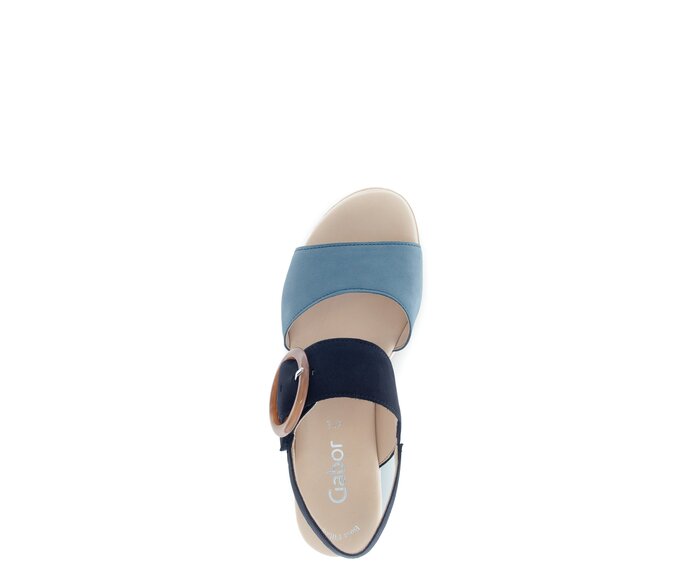 Gabor Plateau Sandale Blau - Rauleder
