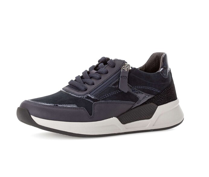 Gabor Sneaker Low Blau - Materialmix Leder