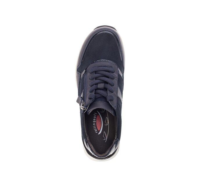 Gabor Sneaker Low Blau - Materialmix Leder