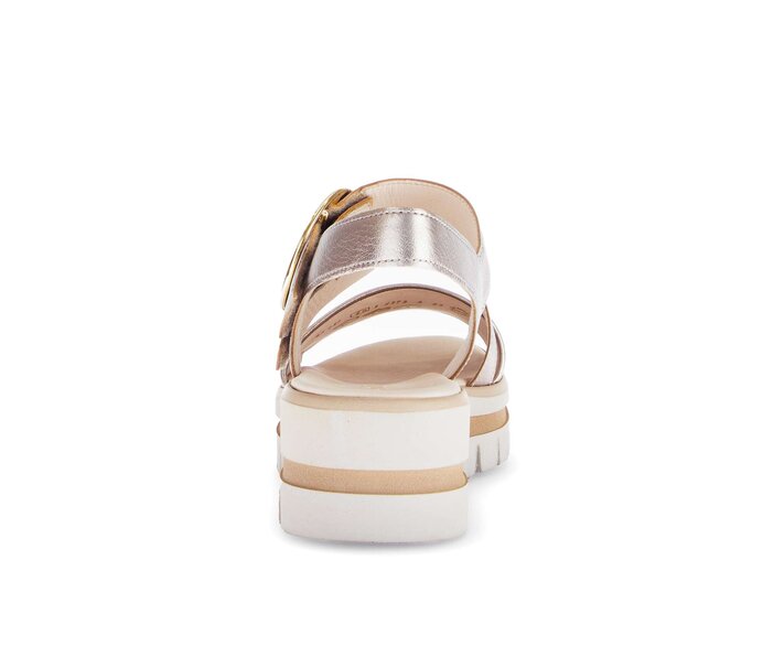 Gabor Plateau Sandale Gold - Effektleder