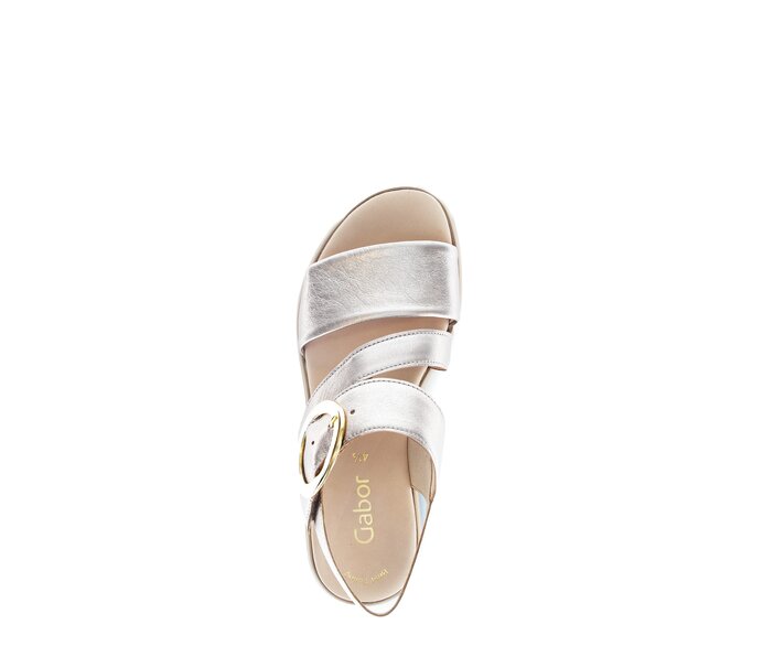Gabor Plateau Sandale Gold - Effektleder