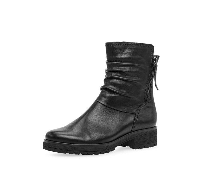 Gabor Sportliche Stiefelette Schwarz - Glattleder