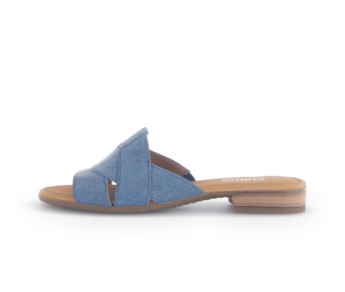 Gabor Pantolette Blau - Materialmix Leder