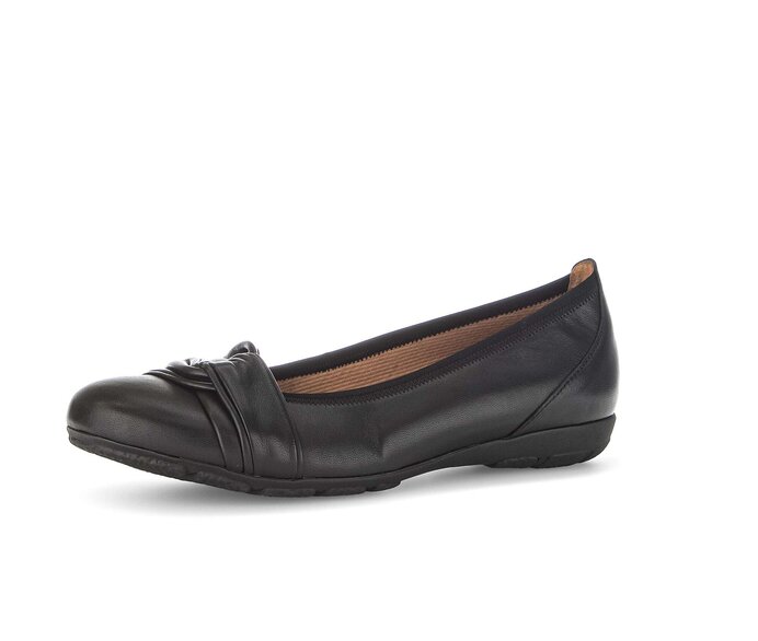 Gabor Sportliche Ballerina Schwarz - Glattleder