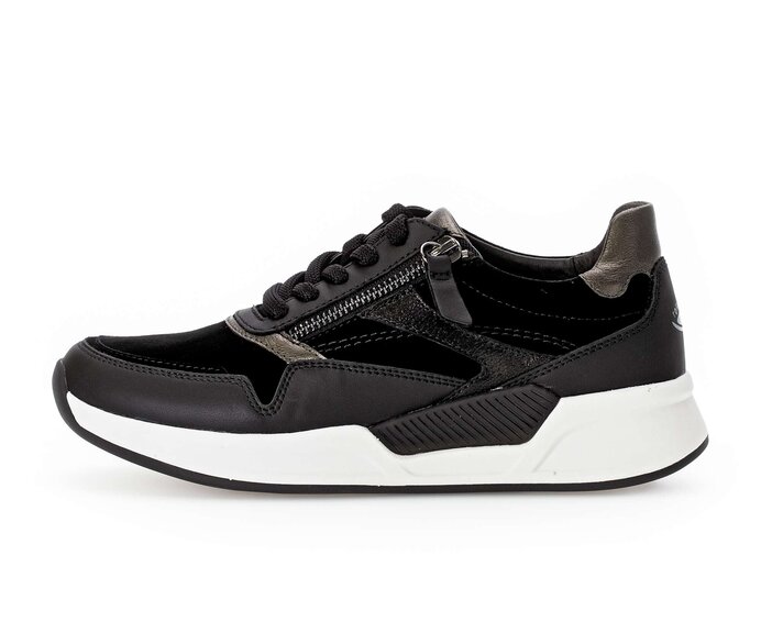 Gabor Sneaker Low Schwarz - Materialmix Leder