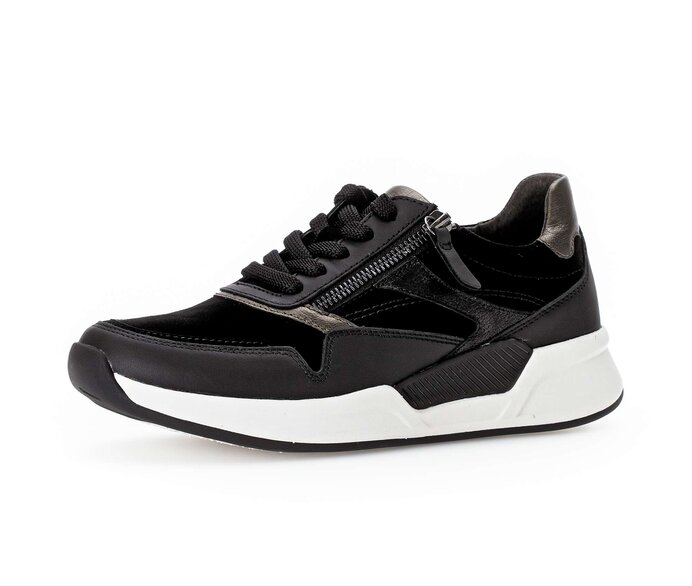 Gabor Sneaker Low Schwarz - Materialmix Leder