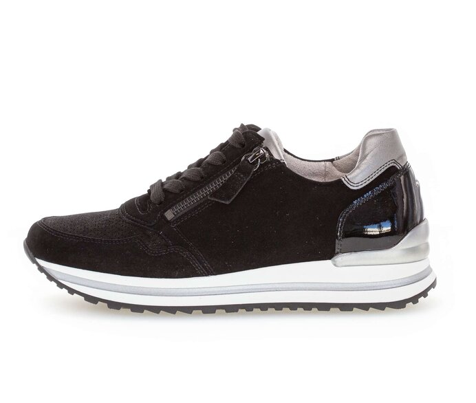 Gabor Sneaker Low Schwarz - Materialmix Leder