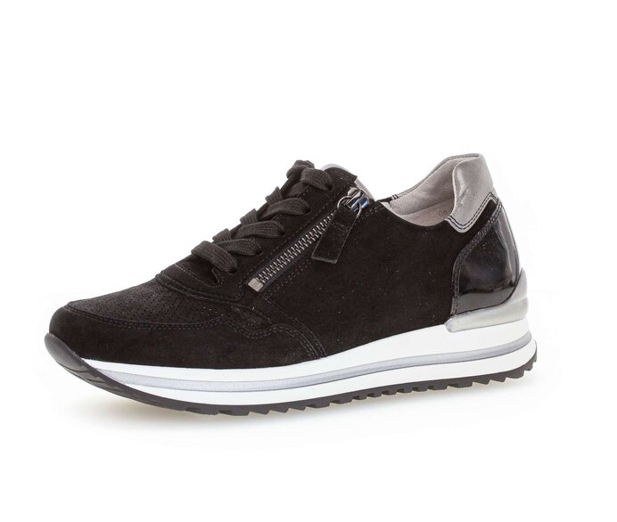 Gabor Sneaker Low Schwarz - Materialmix Leder