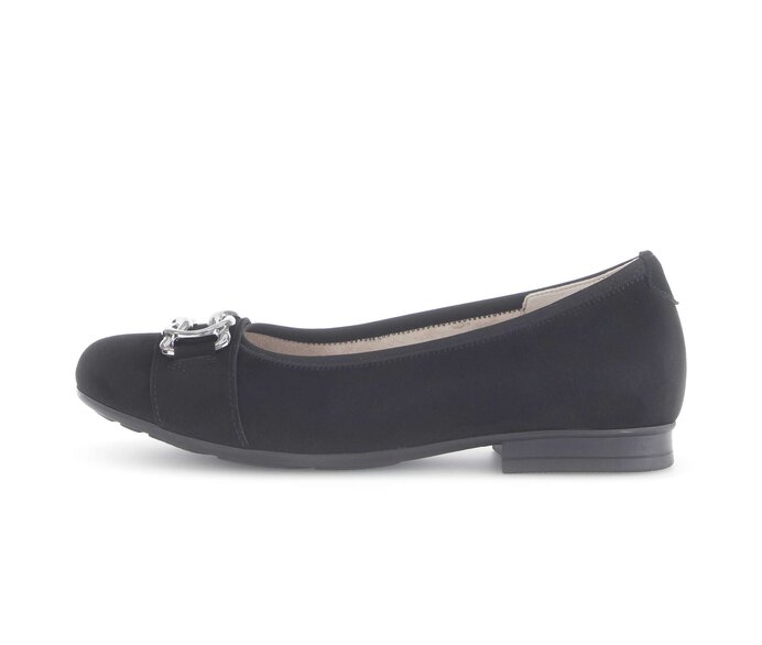 Gabor Eleganter Ballerina Schwarz - Rauleder