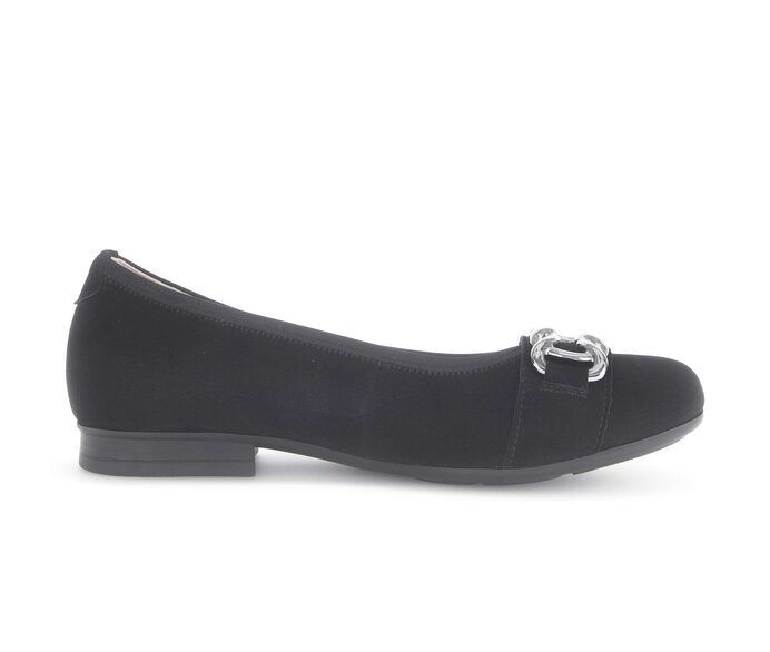 Gabor Eleganter Ballerina Schwarz - Rauleder