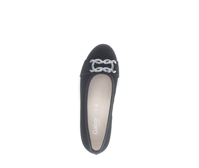 Gabor Eleganter Ballerina Schwarz - Rauleder
