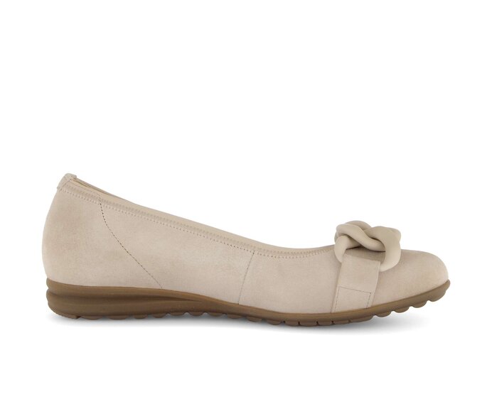 Gabor Sportliche Ballerina Beige - Rauleder