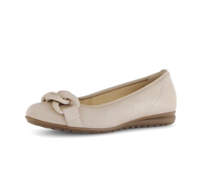 Gabor Sportliche Ballerina Beige - Rauleder