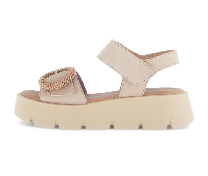 Gabor Plateau Sandale Beige - Rauleder