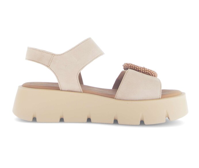 Gabor Plateau Sandale Beige - Rauleder