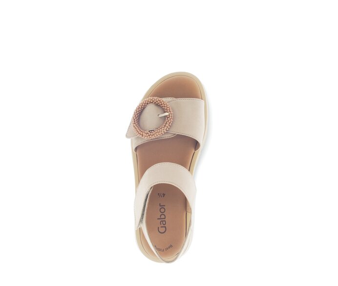 Gabor Plateau Sandale Beige - Rauleder