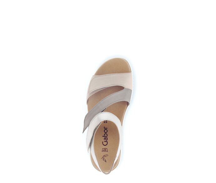 Gabor Plateau Sandale Beige - Materialmix Leder