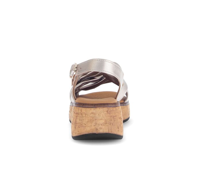 Gabor Plateau Sandale Gold - Effektleder