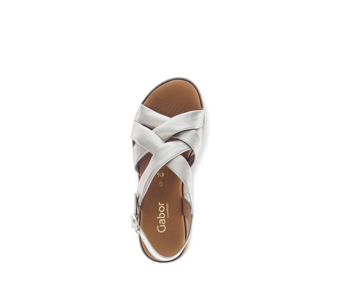 Gabor Plateau Sandale Gold - Effektleder