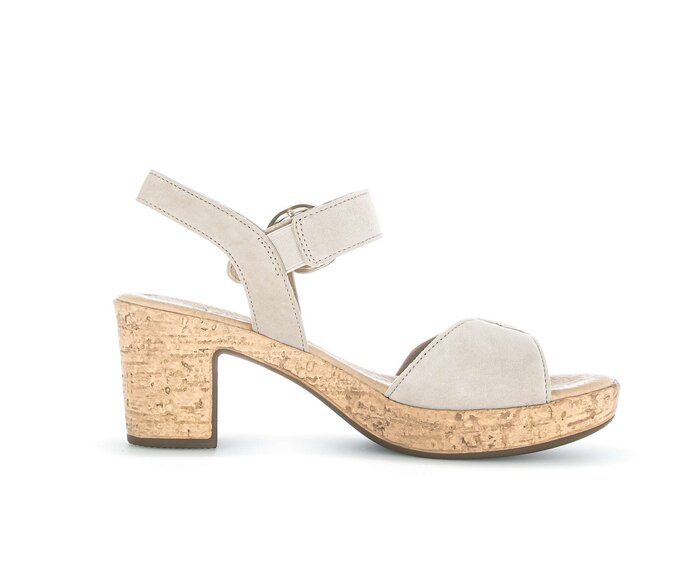 Gabor Plateau Sandale Beige - Rauleder