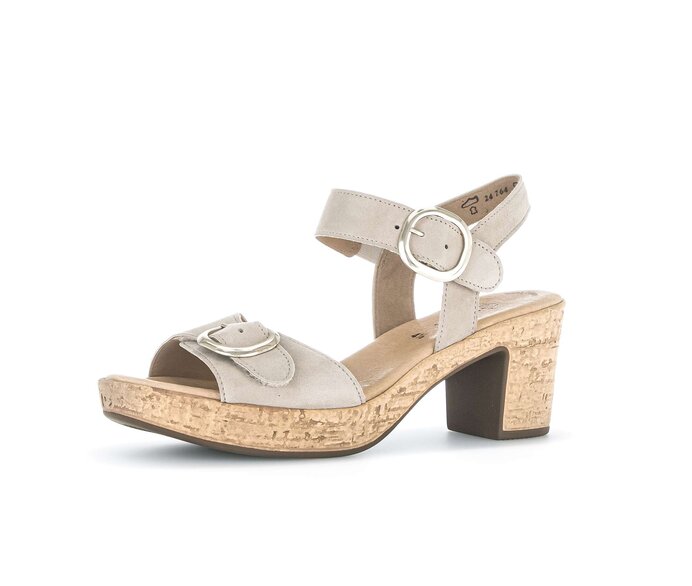 Gabor Plateau Sandale Beige - Rauleder