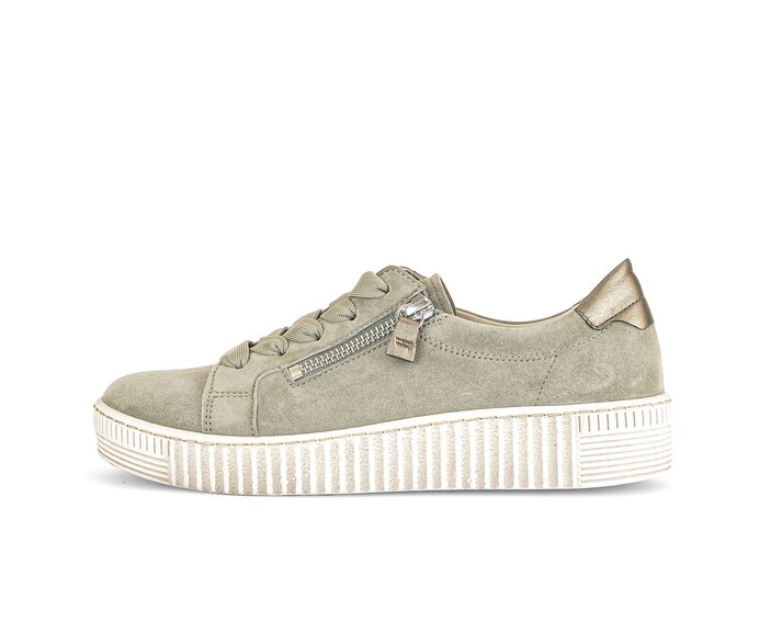 Gabor Sneaker Low Grün - Materialmix Leder