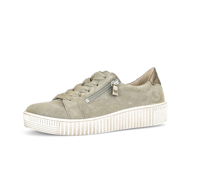 Gabor Sneaker Low Grün - Materialmix Leder