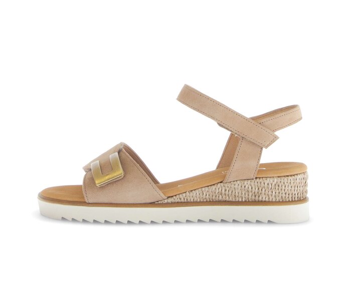 Gabor Riemchensandale Beige - Rauleder