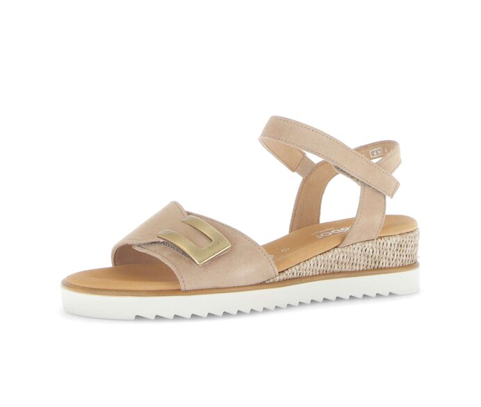 Gabor Riemchensandale Beige - Rauleder