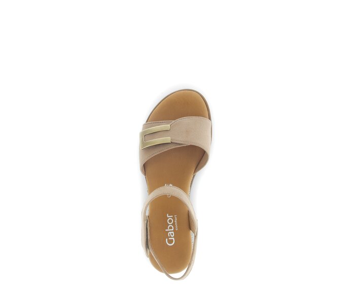 Gabor Riemchensandale Beige - Rauleder