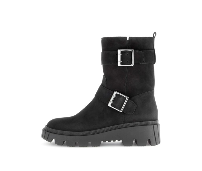 Gabor Biker Boots Schwarz - Rauleder