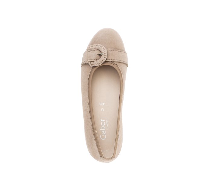 Gabor Eleganter Ballerina Beige - Rauleder